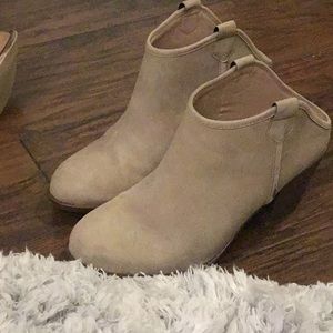 Tan suede booties